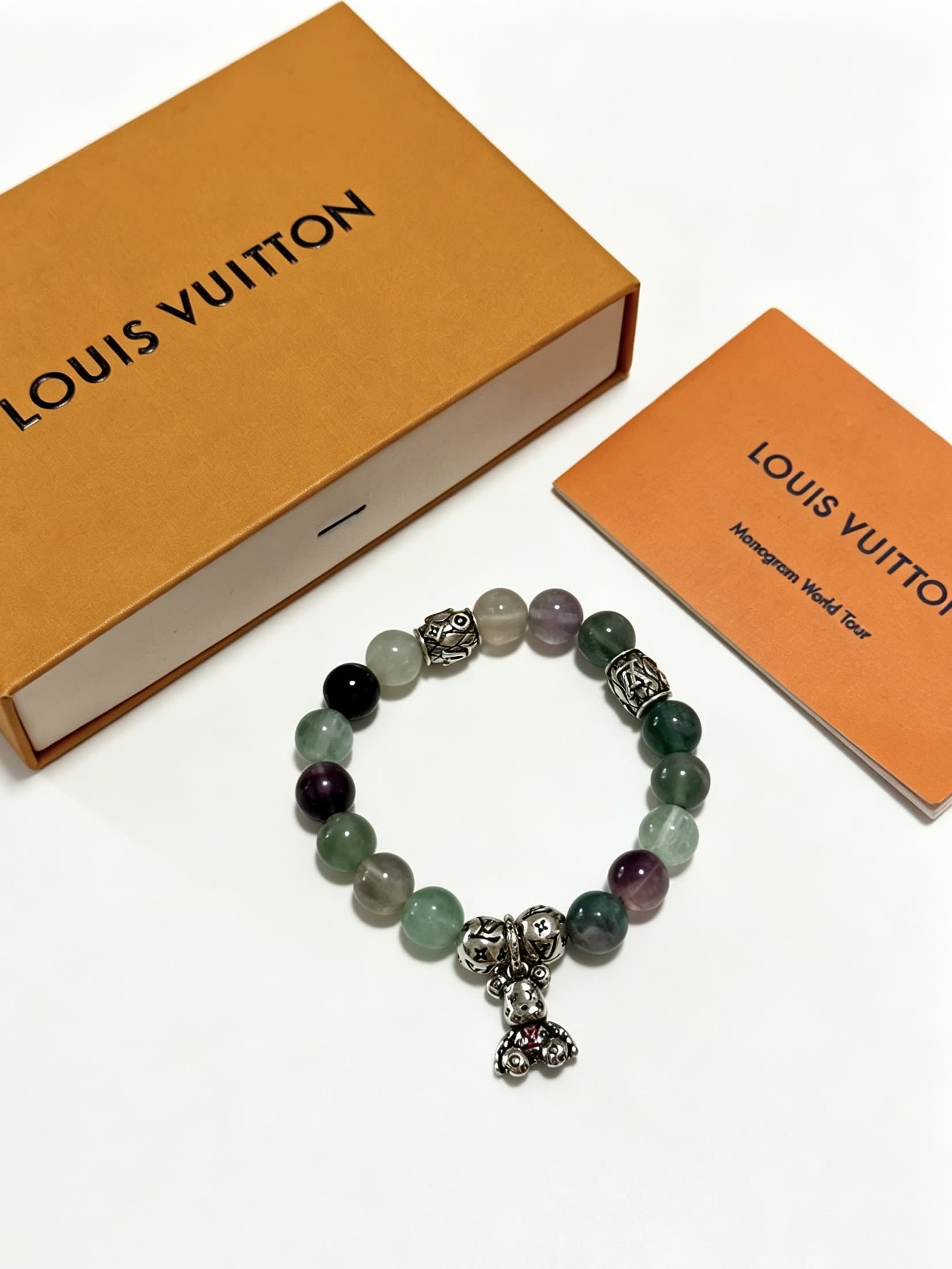 Louis Vuitton Multicolored Beaded Bracelet with Silver Charms